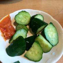 Lunch in Asakusa: cucumbers and miso